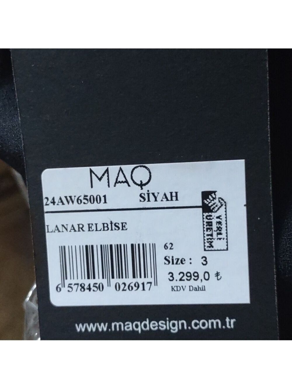 Maq Design Black Lanar Elbise Dress Women's Size 3 - Picture 4 of 4